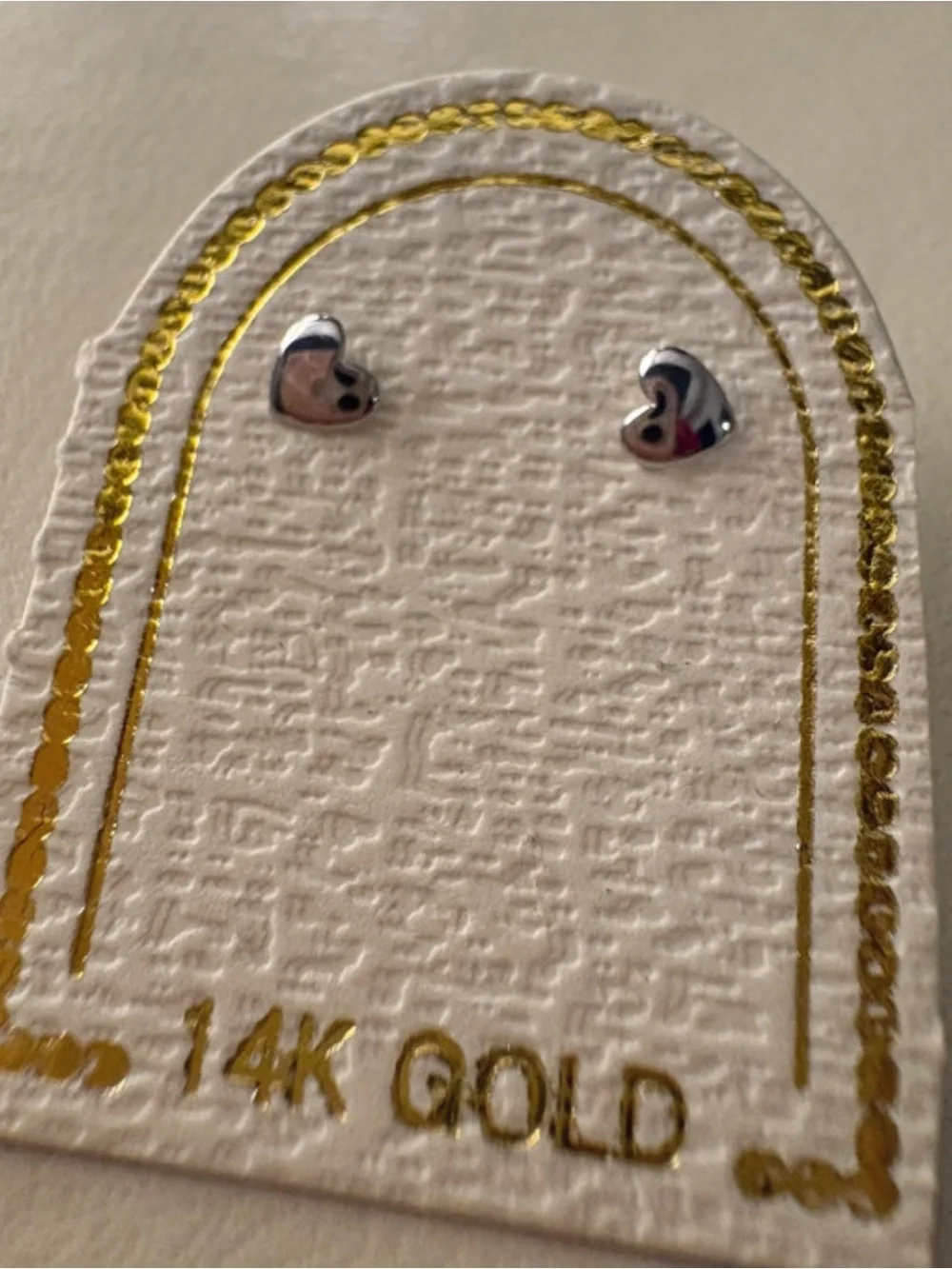 ✨ Beautiful 14K Gold Heart Stud Earrings ✨